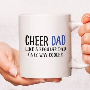 Cheer mom and dad personalized coffee cups